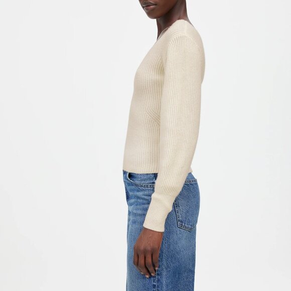 [NWT] Madewell Wool Cashmere Blend Square Neckline Sweater in Cream - Picture 6 of 6